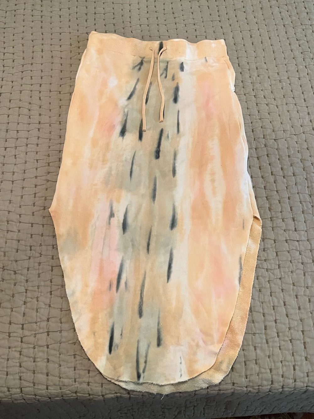 Young Fabulous & Broke Peach and Black Tie-Dye Midi Skirt
